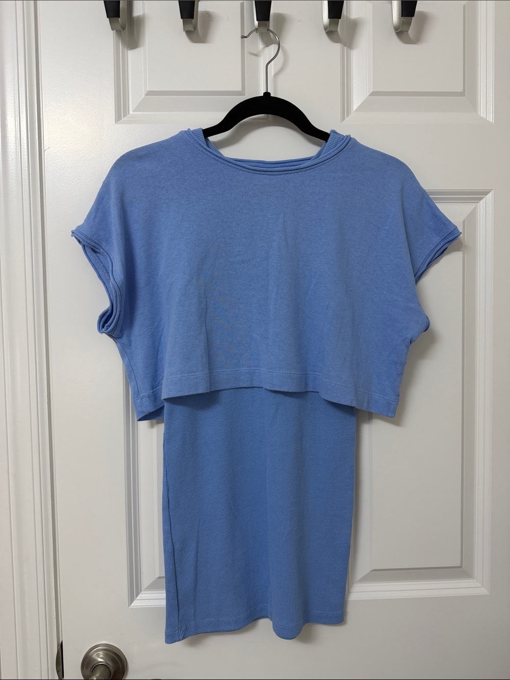 Zara Light Blue Layered Casual Kids Dress